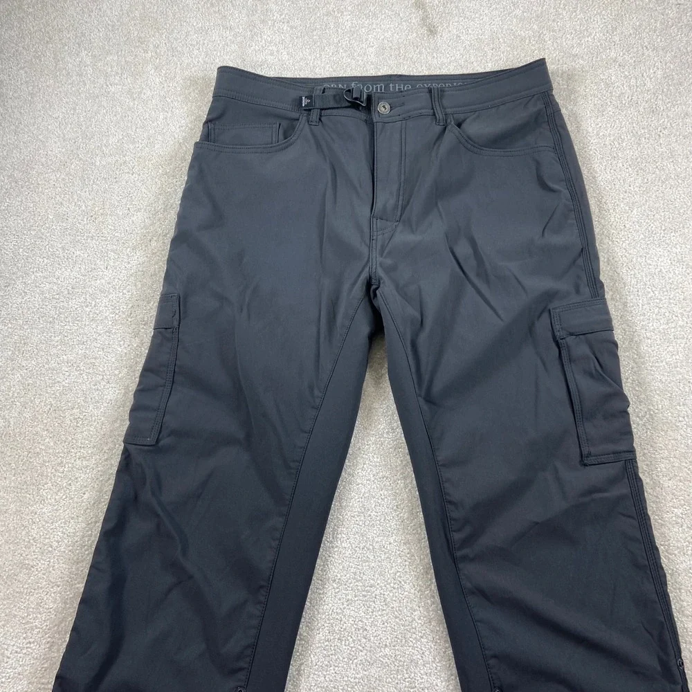 Prana Zion Cargo Pants Mens 36x30 Black Fleece Lined Hiking Outdoor M41173008